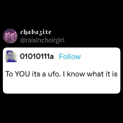 seth To YOU its a ufo. Know what it is