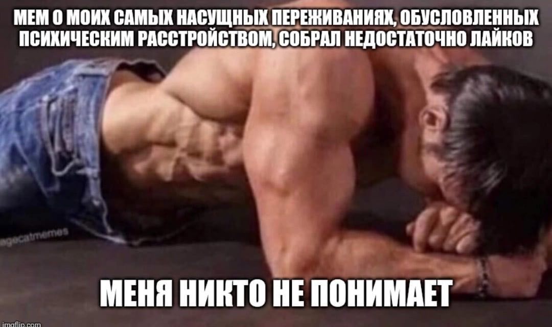МЕМ 0 МОИХ САМЫХ НАСУЩНЫХ ПЕРЕЖИВАНИЯХ, ОБУСЛОВЛЕННЫХ ПСИХИЧЕСКИМ РАССТРОЙСТВОМ, СОБРАЛ НЕДОСТАТОЧНО ЛАЙКОВ МЕНЯ НИКТО НЕ ПОНИМАЕТ