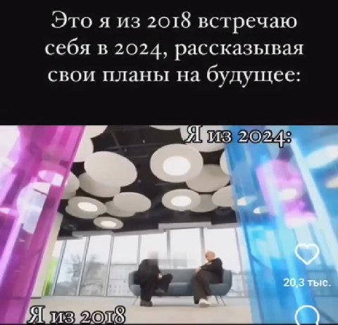 Это я из 2018 встречаю себя в 2024, рассказывая свои планы на будущее: