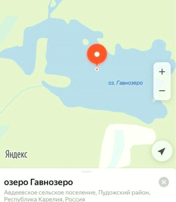 a Яндекс озеро Гавнозеро Авдеевское сельское поселение, Пудожский район, Республика Карелия. Россия