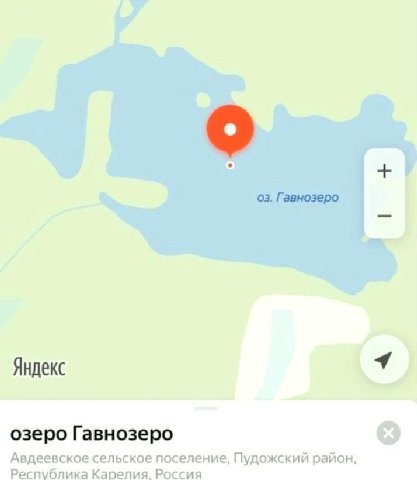 a Яндекс озеро Гавнозеро Авдеевское сельское поселение, Пудожский район, Республика Карелия. Россия