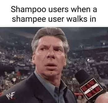 Shampoo users when а shampee user walks in