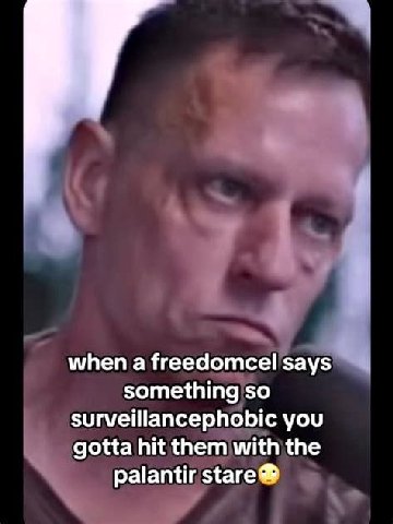 when a freedomcel says something so surveillancephobic you gotta hit them with the palantir stare®