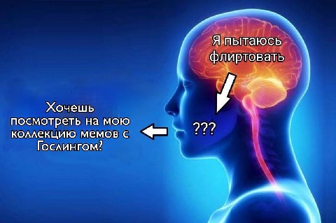 Я пытаюсь флиртовать Жочешь посмотреть на мою коллекцию мемов с Гослингом?