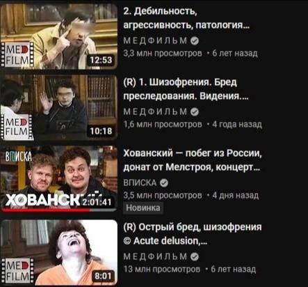2. Дебильность, агрессивность, патология... МЕДФИЛЬМ 3,3 млн просмотров 6 лет назад 12:53 (В) 1. Шизофрения. Бред преследования. lye МЕДФИЛЬМ 1,6 млн просмотров 4 года назад 10:18 Хованский побег из Р