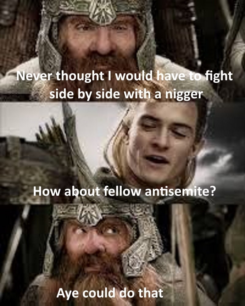 thought would side side with a nigger How about fellow antisemite? Aye could that