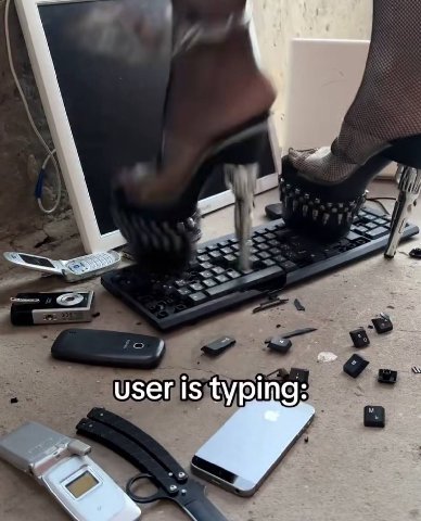 user is typing: