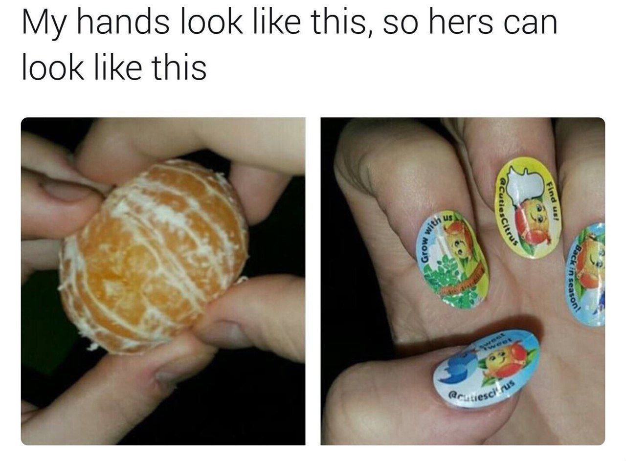 hands look like this, so hers can look like this