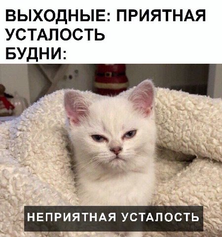 ВЫХОДНЫЕ: ПРИЯТНАЯ УСТАЛОСТЬ БУДНИ: УСТАЛОСТЬ 4
