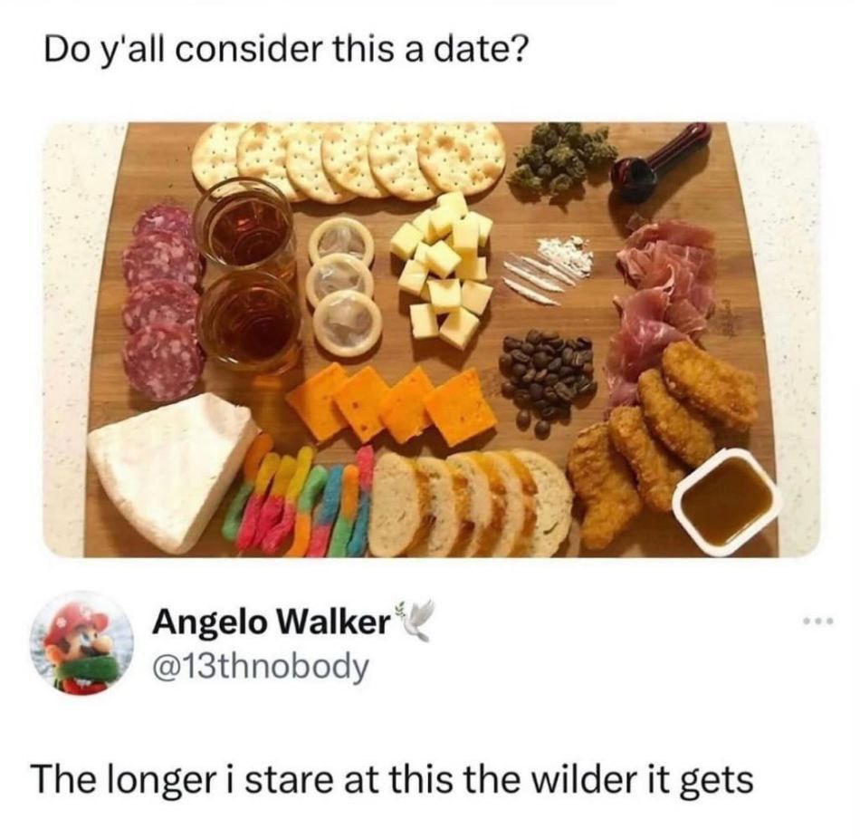 y'all consider this а date? Angelo у @13thnobody The longer i stare at this the wilder it gets