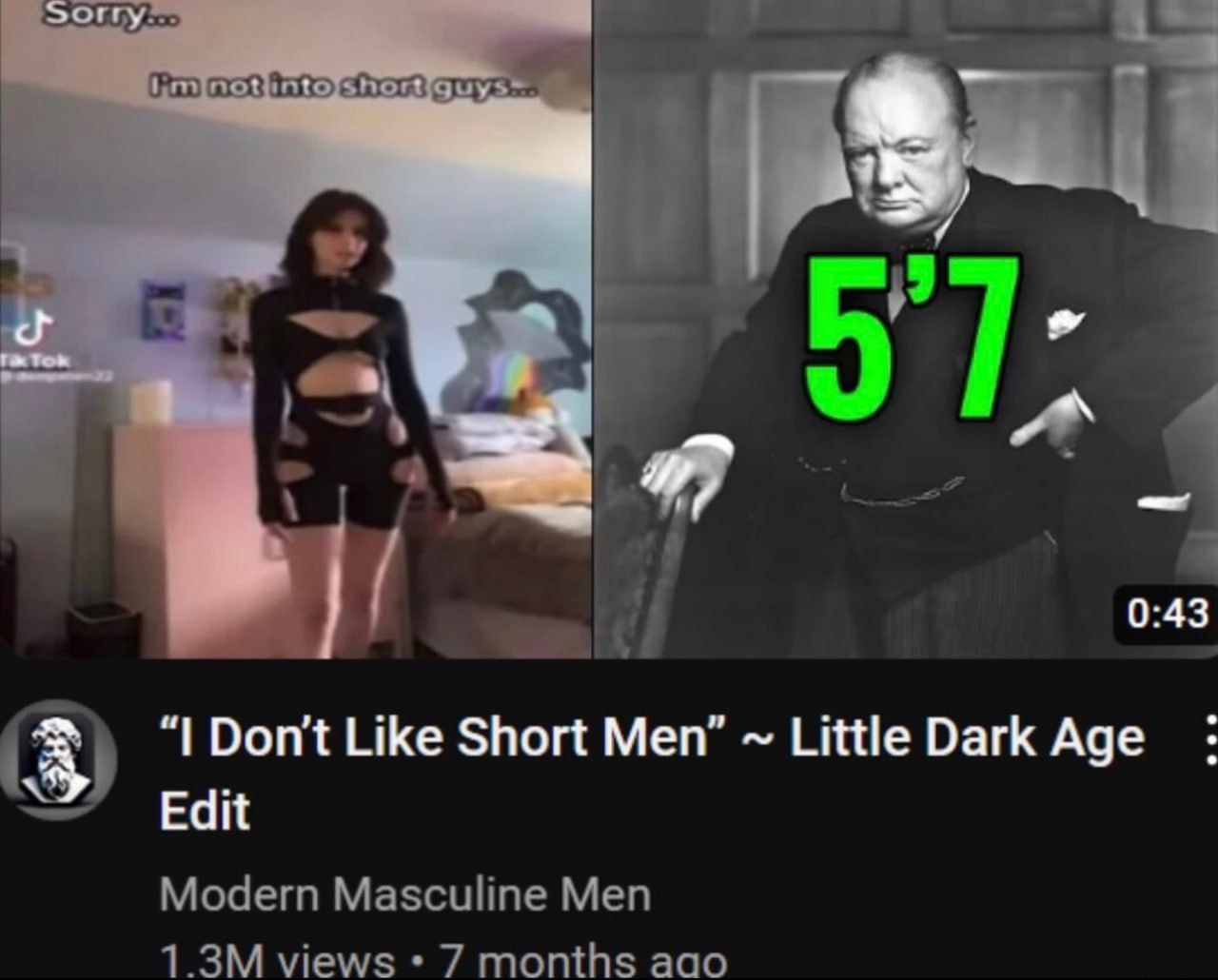 A у 0:43 3) Don't Like Short Men” Little Dark Аде Edit Modern Masculine Men views 7 months аао