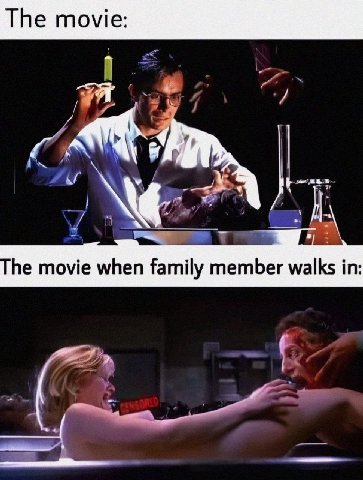 he movie when family member walks in