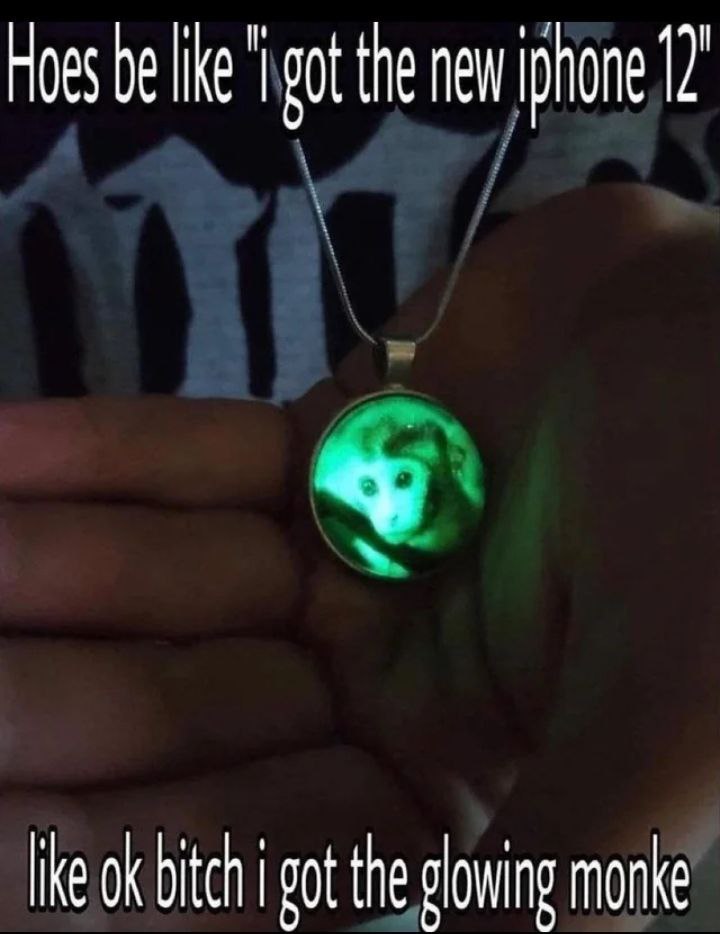 the new 12 ike bitch i got the glowing monke