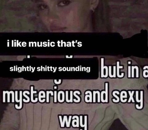 i like music that's slightly shitty sounding but In С mysterious and Sexy wal