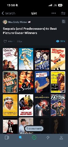 13:58 LTE List Sequels (and Predecessors) to Best Picture Oscar Winners CHARLES ERS BROAD Way OF NO of Your Heart! The Miniver at THE BELLS МАКУ У с, THE LAST DAYS OF ORGANIZATION PATTON GEORGE с. зсо