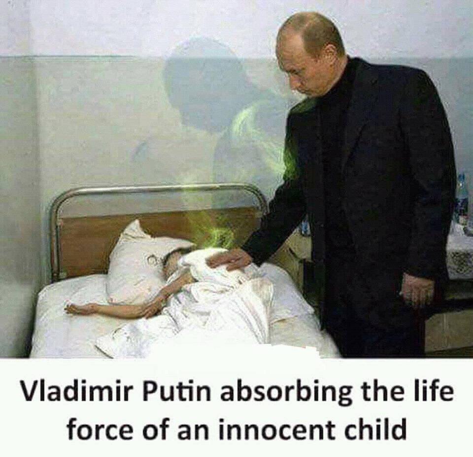 Vladimir Putin absorbing the life force of an innocent child