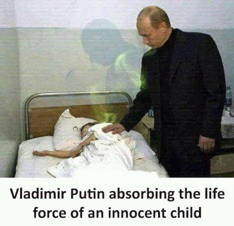Vladimir Putin absorbing the life force of an innocent child