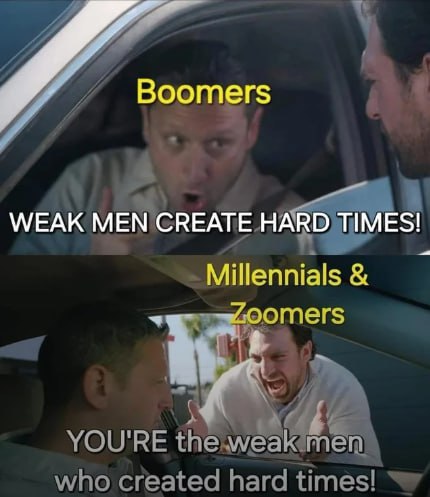 a Воотег$ WEAK MEN CREATE HARD TIMES! Millennials