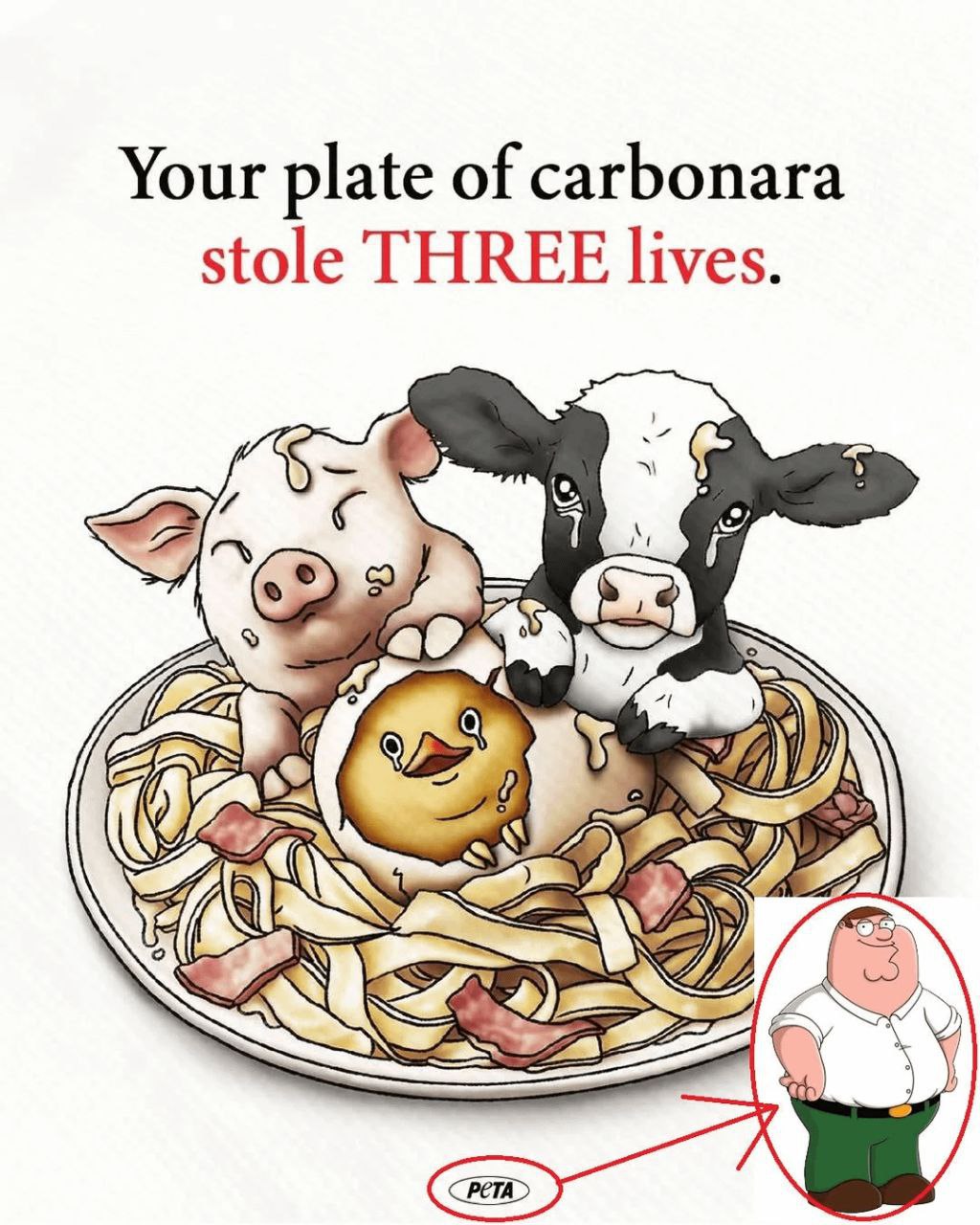 Your plate of carbonara stole THREE lives. pes 4
