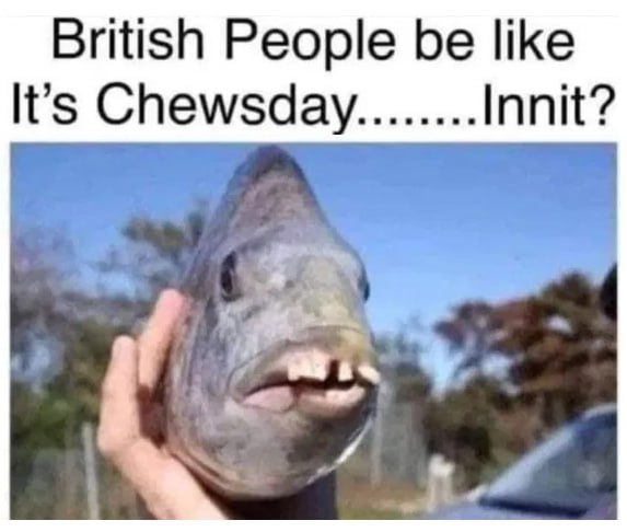 British People be like It’s Chewsday Innit?