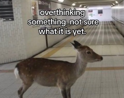 overthinki something. not what it is yet.