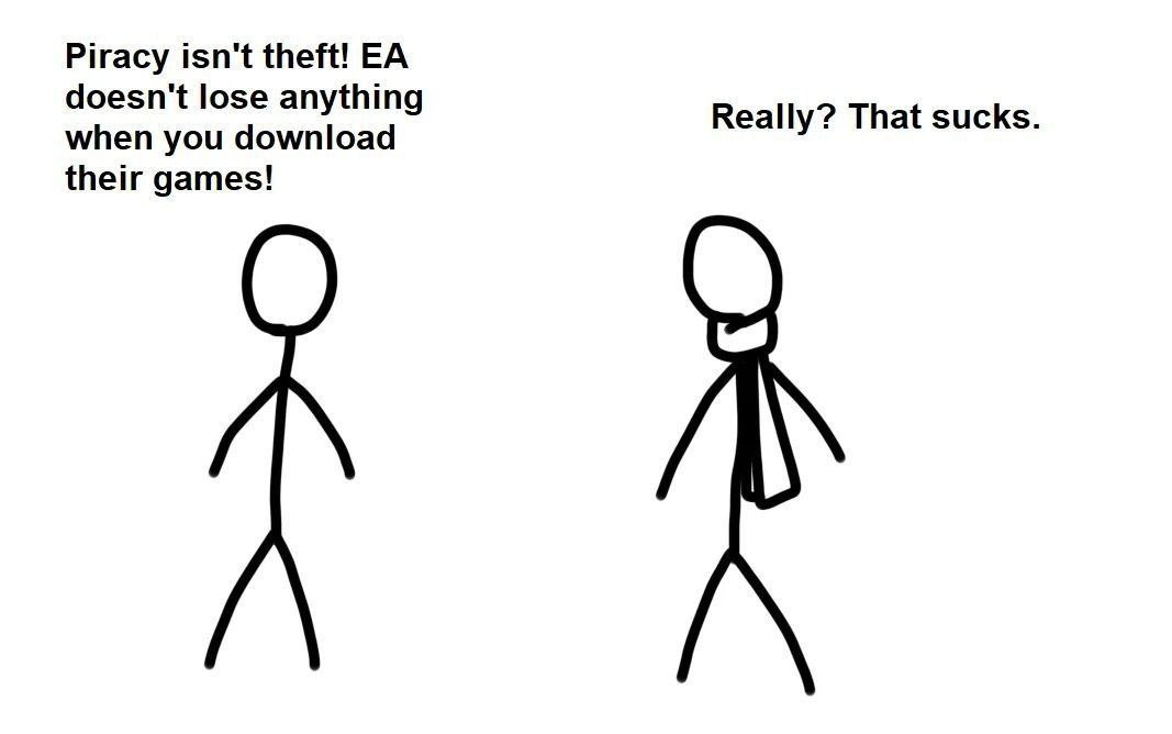 Piracy isn't theft! doesn't lose anything Really? That sucks. when you download their games!