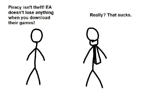 Piracy isn't theft! doesn't lose anything Really? That sucks. when you download their games!