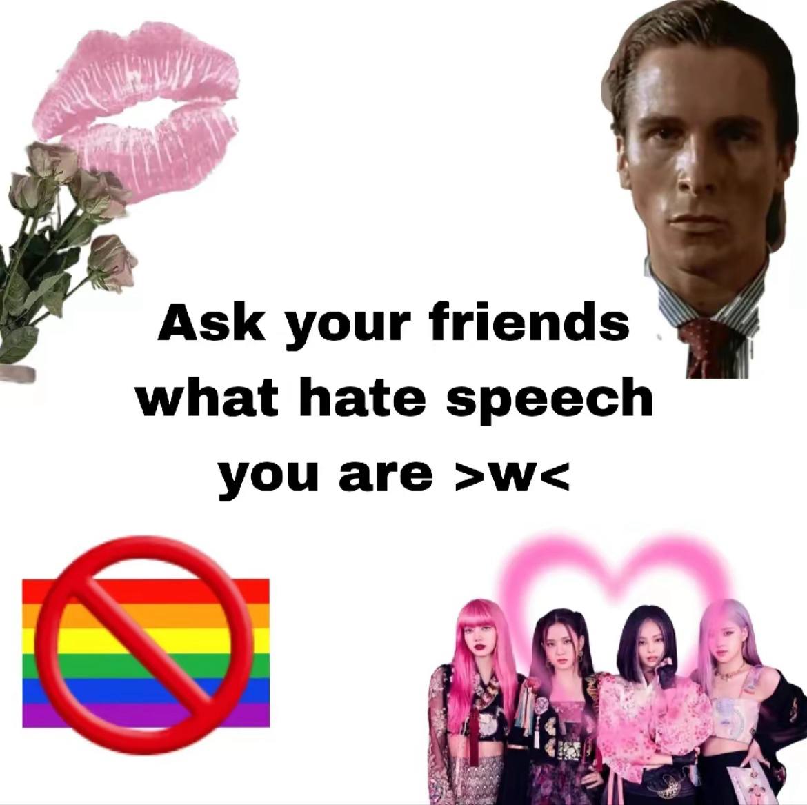 Ask your friends what hate speech you are i