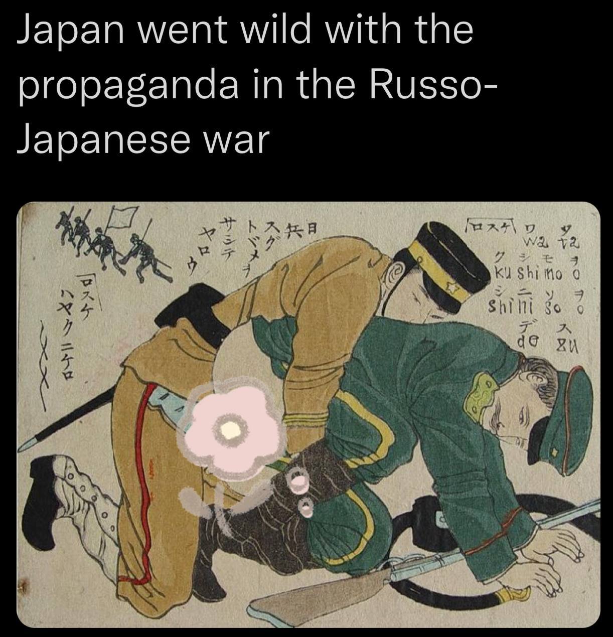 Japan went wild with the propaganda in the Russo- Japanese war