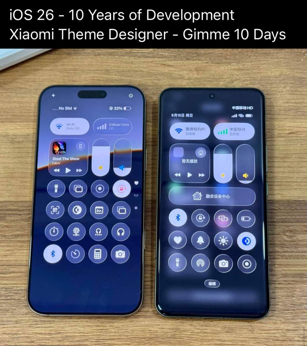 iOS 26 10 Years of Development Xiaomi Theme Designer Gimme 10 Days No SIM Steal The Show В. за