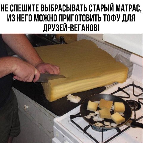 НЕ СПЕШИТЕ ВЫБРАСЫВАТЬ СТАРЫЙ МАТРАС, ИЗ НЕГО МОЖНО ПРИГОТОВИТЬ ТОФУ ДЛЯ ДРУЗЕЙ-ВЕГАНОВ!