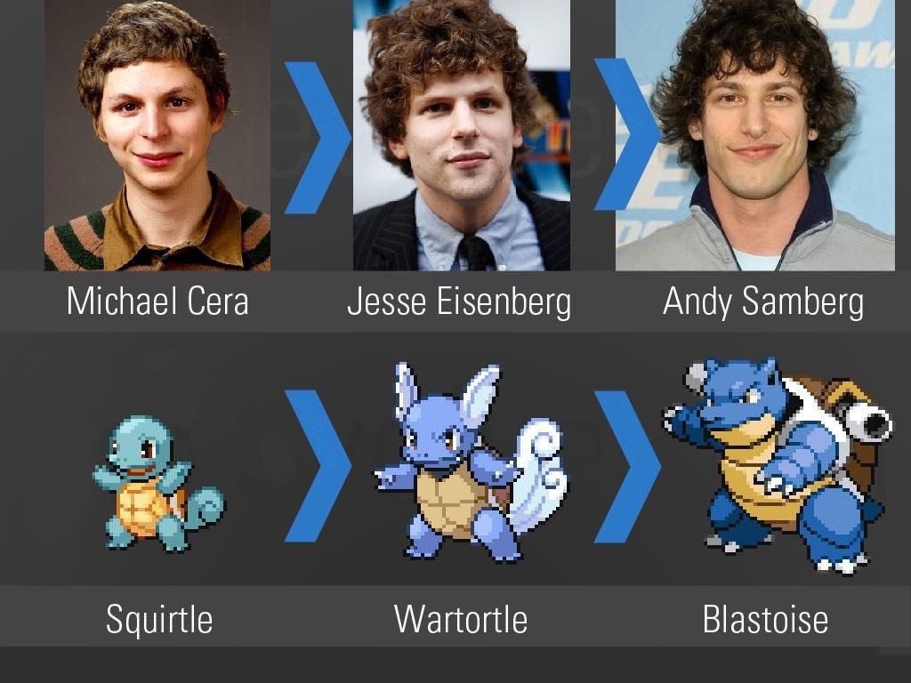 Michael Cera Jesse Andy Samberg Wartortle Blastoise