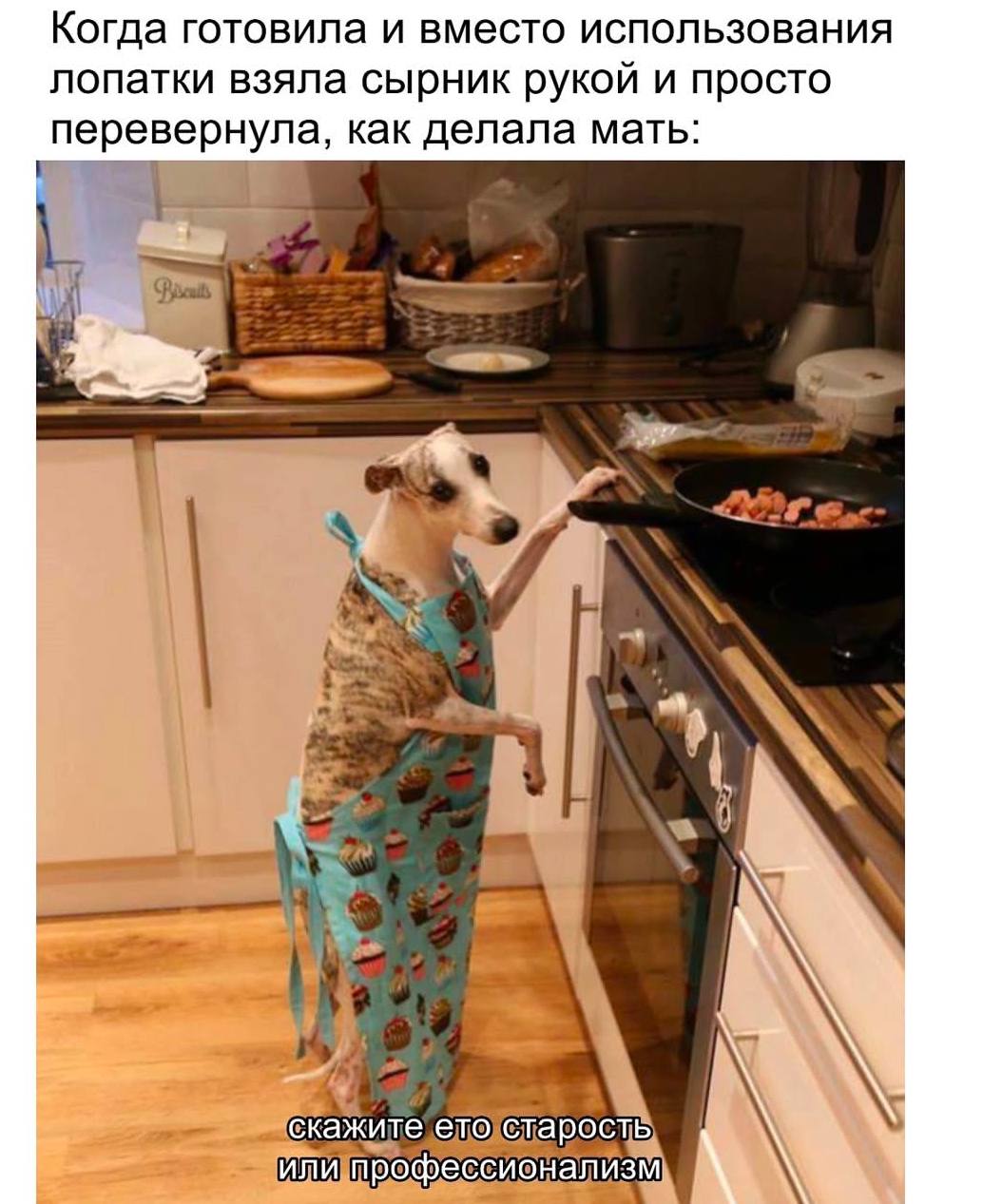 Когда готовила и вместо использования лопатки взяла сырник рукой и просто перевернула, как делала мать: скажите ето старость или профессионализм