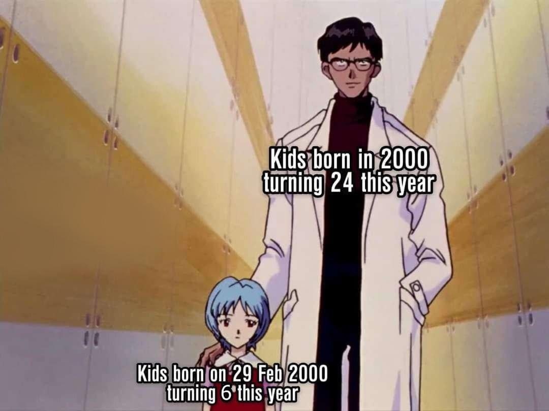 Kids born turning 24 this year: 7 Kids born on 29 Feb 2000 turning 6 this