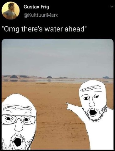 Gustav Frig “Omg there's water ahead”