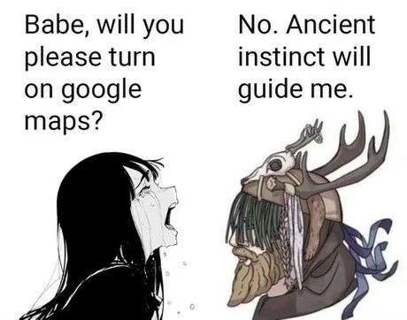 No. Ancient Babe, will you please turn instinct will on google guide me. maps?
