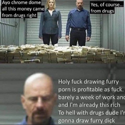 Ayo chrome dome а; Yes, of course... this money came у from from drugs right a 7 Holy fuck drawing furry рога is profitable as ЦКК. barely а week of work ane and already this rich То hell with drugs d