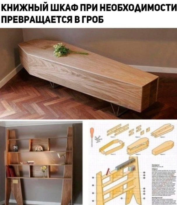 КНИЖНЫЙ ШКАФ ПРИ НЕОБХОДИМОСТИ ПРЕВРАЩАЕТСЯ В ГРОБ в