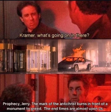 whals going i Prophecy. Jerry. The mark of the antichrist burns in front of a monument to greed. The end times are almost upon