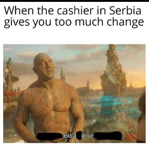 When the cashier in Serbia gives you too much change dinar