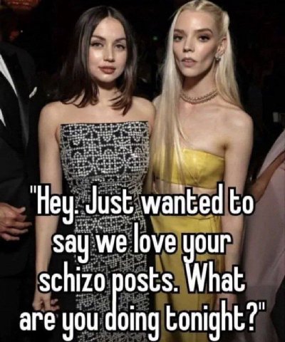 Just wantéd to say we love your schizo pests hat are you doing tonight”