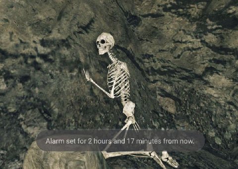 Alarm set for 2 hours and 17 minutes from now