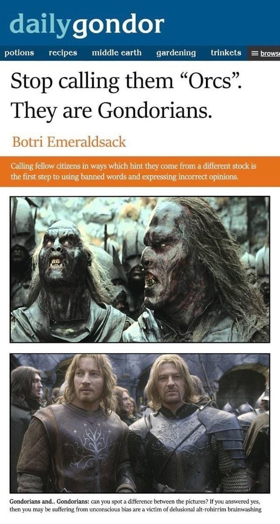 dailygondor potions recipes middle earth gardening trinkets brows Stop calling them “Orcs”. They are Gondorians. Botri Emeraldsack Calling fellow citizens in ways which hint they come from a different