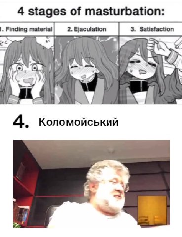 4 stages of masturbation: . Finding material] 2. Ejaculation | 3. Satisfaction 4. Коломойський