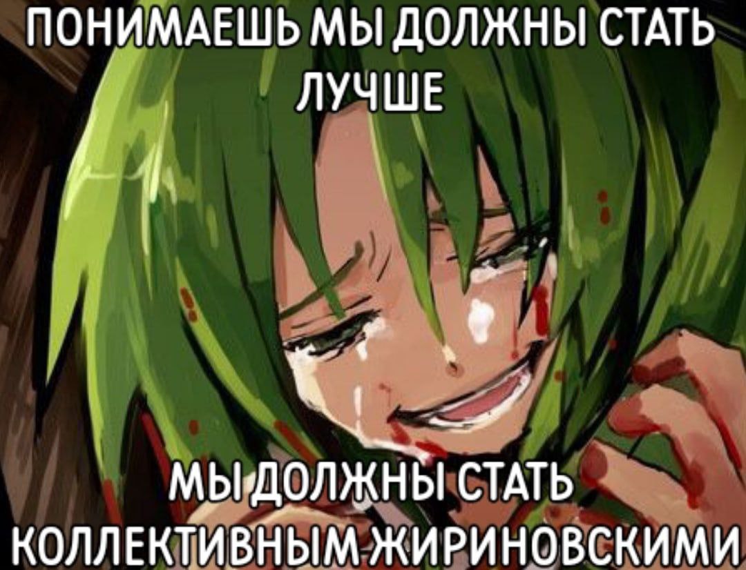 ПОНИМАЕШЬ МЫ ДОЛЖНЫ СТАТЬ ЛУЧШЕ СТАТЬ КОЛЛЕКТИВНЫМ ЖИРИНОВСКИМИ