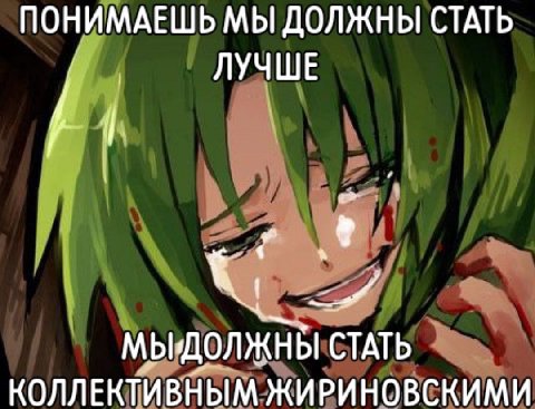 ПОНИМАЕШЬ МЫ ДОЛЖНЫ СТАТЬ ЛУЧШЕ СТАТЬ КОЛЛЕКТИВНЫМ ЖИРИНОВСКИМИ