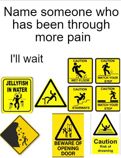 Мате someone who has been through more pain IN CAUTION Caution OPENING DOOR