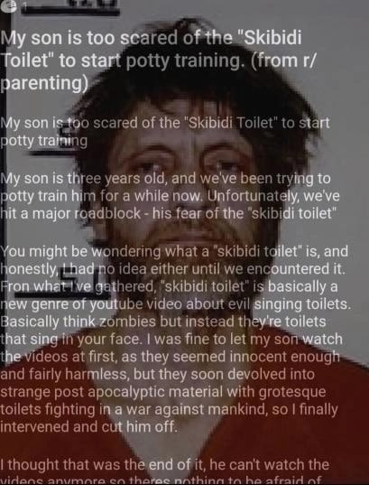 3 son 1$ too "Skibidi Toilet" to star’ arenting) зон trary sonis to В weve тарюг! toilet” might be is, and it. onestly, ron А basically а genre от yout singing toilets vasically think nat sine he watc