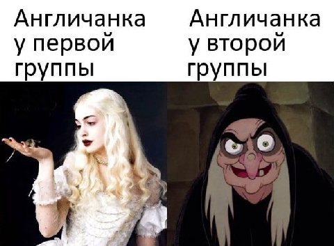 Англичанка Англичанка у первой у второй группы группы