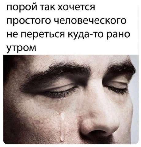 порой так хочется простого человеческого не переться куда-то рано утром